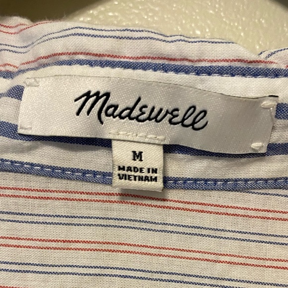 Madewell Short-Sleeve Tie-Front Shirt in Rawley Stripe - Picture 6 of 7